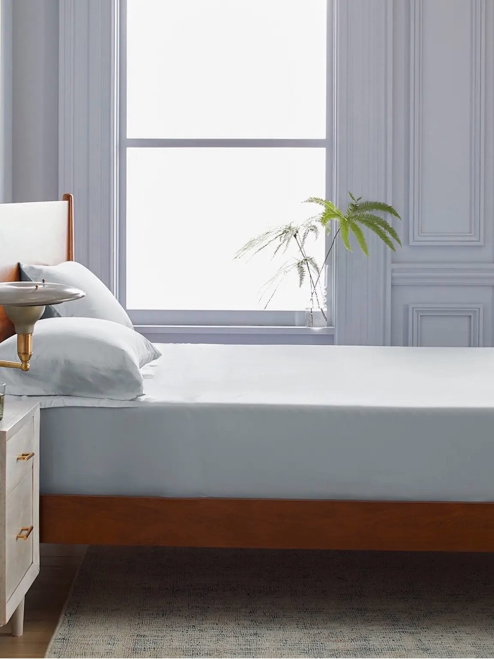 NEW Quince Bamboo Fitted Sheet Set, Queen (Mist)